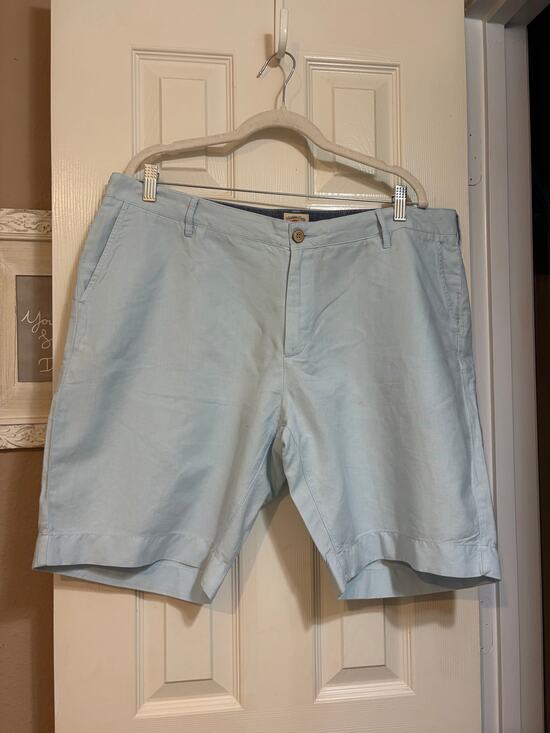 Faherty Other - Faherty Linen Cotton Shorts Men’s Light Blue Flat Front Casual Sz 38 golf beach